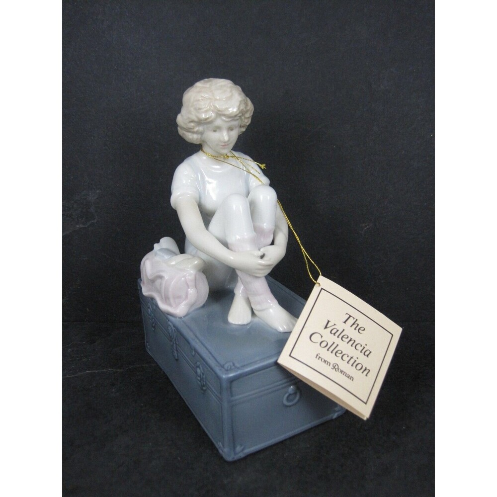 Vintage Porcelain Dancer Music Box Roman Valencia 1985 New Old Stock